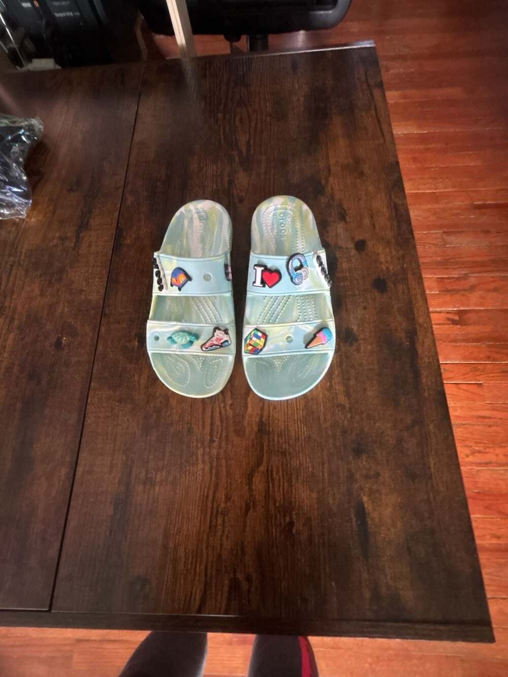 Crocs Classic Slides Size M5 W7 Ice Blue